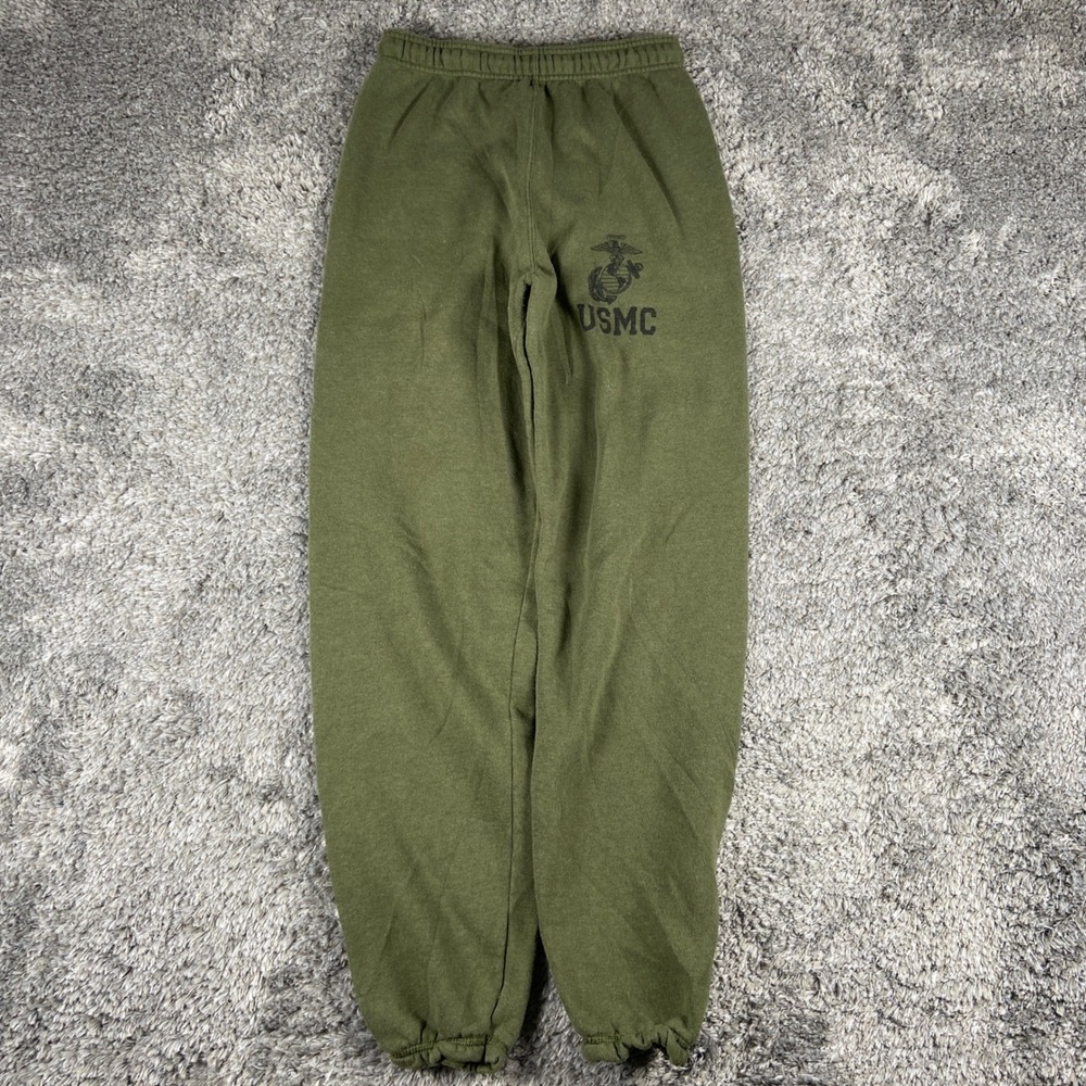 Campbellsville USMC Sweatpants Mens S Green Military PT Joggers Drawstring‎ USA